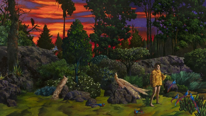 Francesco De Grandi, Medea nel giardino del regno di Colchide, 2023, olio su tela, 230x340 cm